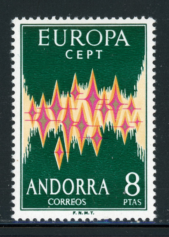 ANDORRA (Spanish) MNH: Scott #62 8P EUROPA CEPT Issue 1972 #1 CV$60+