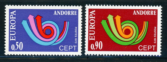 ANDORRA ANDORRE (French) MNH: Scott #219-220 EUROPA CEPT 1973 CV$20+
