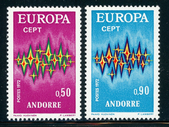 ANDORRA ANDORRE (French) MLH: Scott #210-211 EUROPA CEPT 1972 CV$21+