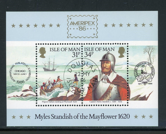 Isle of Man Scott #311a MNH FIRST DAY CANCEL AMERIPEX '86 Stamp EXPO $$ 434744