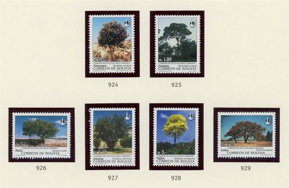Bolivia Scott #924-929 MNH Trees FLORA CV$14+ 434765