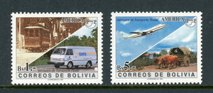 Bolivia Scott #921-922 MNH America Issue UPAEP Transportation CV$7+ 434767