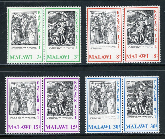 Malawi Scott #166a//172b MNH PAIRS Easter 1971 Dürer Engravings ART $$ 434806