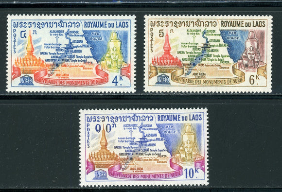 Laos Scott #89-91 MNH Save the Nubian Monuments $$ 434850