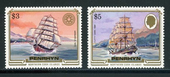 Penrhyn Island Scott #284-285 MNH Famous Ships CV$8+ 434865