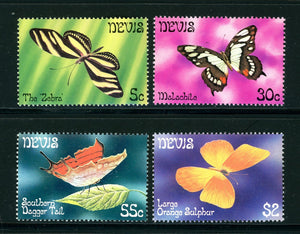 Nevis Scott #142-145 MNH Butterflies Insects FAUNA $$ 434876