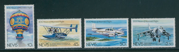 Nevis Scott #182-185 MNH Manned Flight Bicentenary $$ 434887
