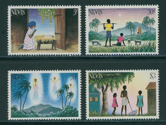 Nevis Scott #186-189 MNH Christmas 1983 $$ 434888