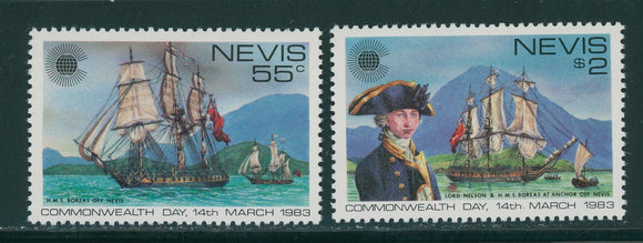 Nevis Scott #167-168 MNH Commonwealth Day SHIPS $$ 434898