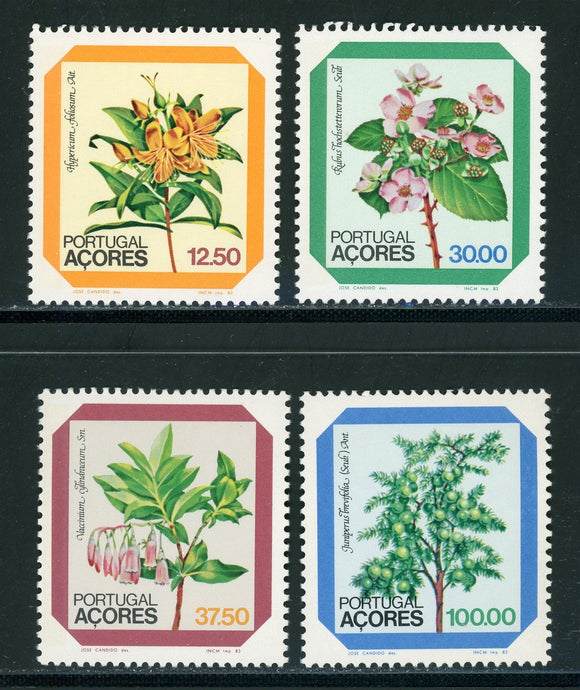 Azores Scott #338-341 MNH Flowers FLORA CV$4+ 434913