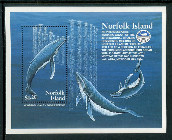 Norfolk Island Scott #576 MNH S/S Humpback Whales CV$4+ 435055