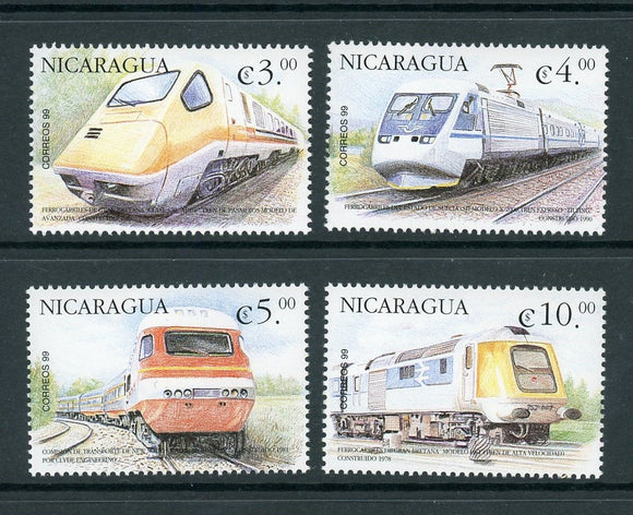 Nicaragua Scott #2324-2327 MNH Trains of the World CV$8+ 435065