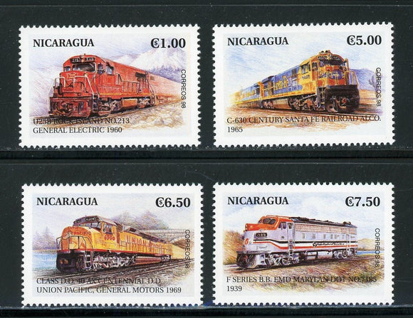 Nicaragua Scott #2281-2284 MNH Trains of the World CV$7+ 435068