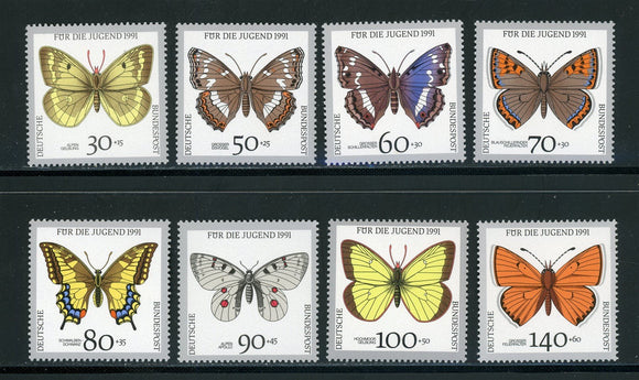 Germany Scott #B705-B712 MNH Butterflies Insects FAUNA CV$8+ 435143