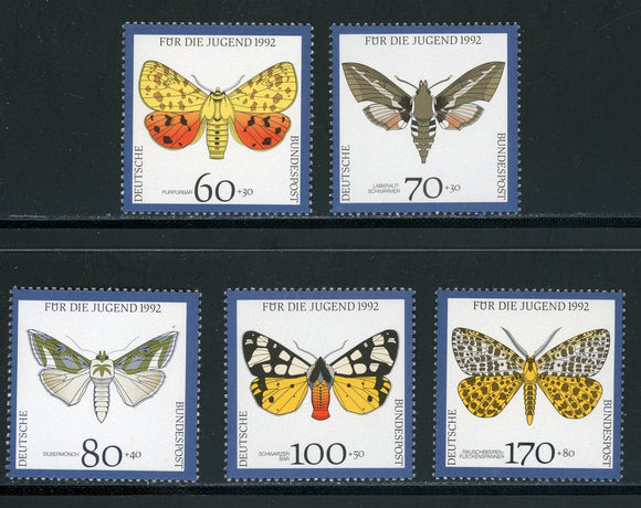 Germany Scott #B728-B732 MNH Butterflies Insects FAUNA CV$8+ 435149