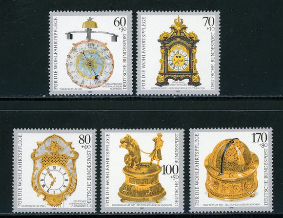 Germany Scott #B734-B738 MNH Antique Clocks CV$6+ 435150