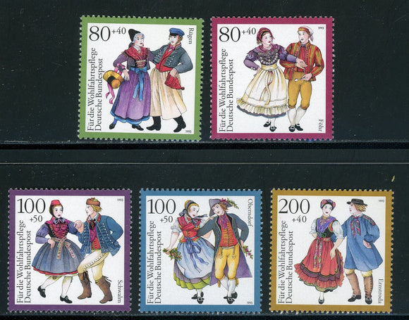 Germany Scott #B751-B755 MNH Traditional Costumes CV$8+ 435152