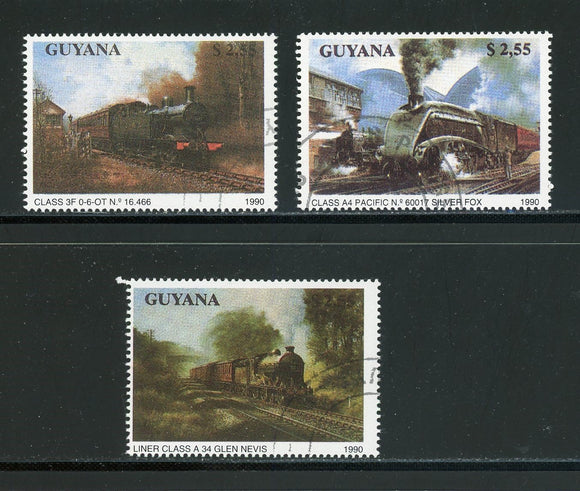 Guyana Scott #2291-2293 USED Locomotives CV$9+ 435181