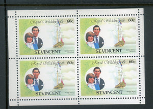 St. Vincent Scott #627a MNH PANE of 4 Royal Wedding $$ 435199