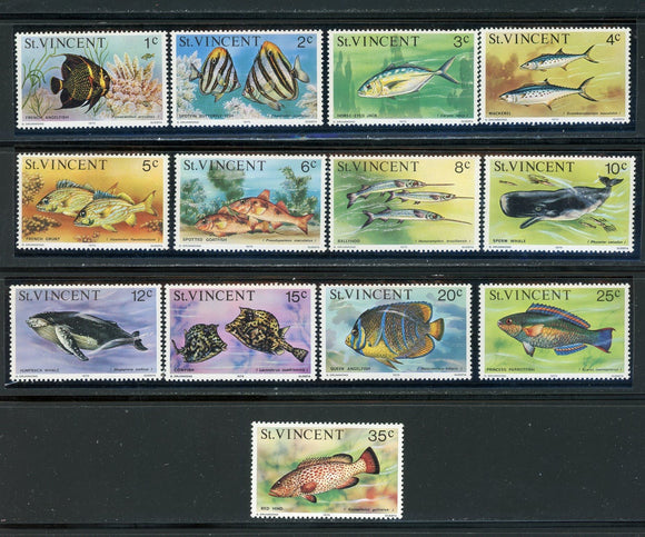 St. Vincent Scott #407-419 MNH Fish FAUNA CV$5+ 435218