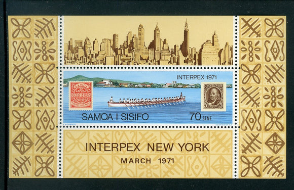 Samoa Scott #343 MNH S/S INTERPEX Stamp EXPO $$ 435227