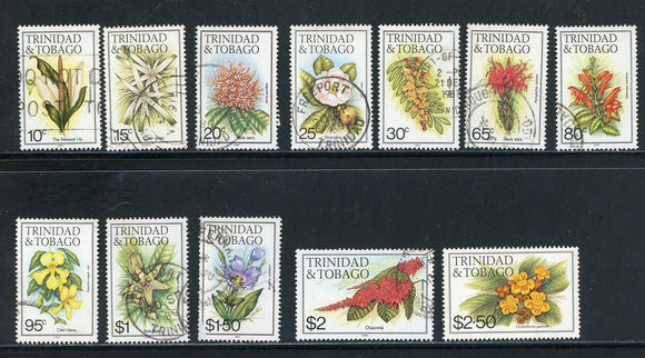 Trinidad & Tobago Scott #393//405 USED Assortment Flowers FLORA $$ 435228