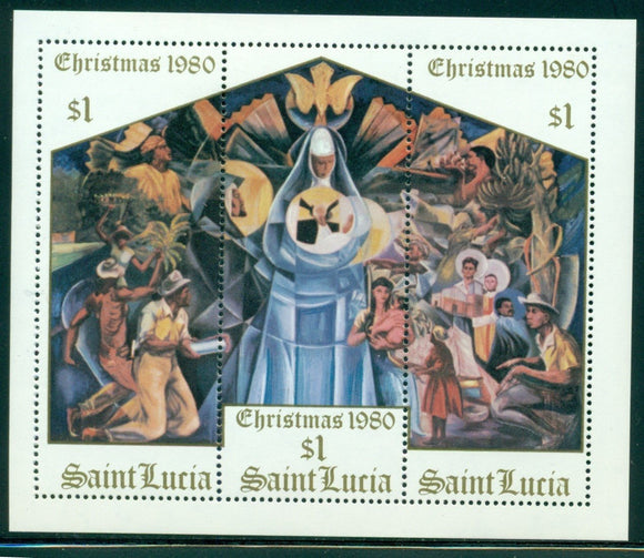 St. Lucia Scott #537 MNH S/S Christmas 1980 $$ 435234