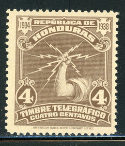 Honduras MH: HISCOCKS #RH17a 4c Brown 1934-1938 Telegraph CV$5+