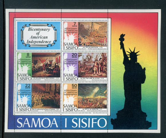 Samoa Scott #432a MNH S/S Bicentenary of American Independence CV$6+ 439182