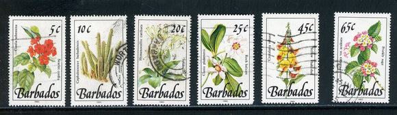 Barbados Scott #754b//762b USED Flowers INSCR 1990 $$ 439188