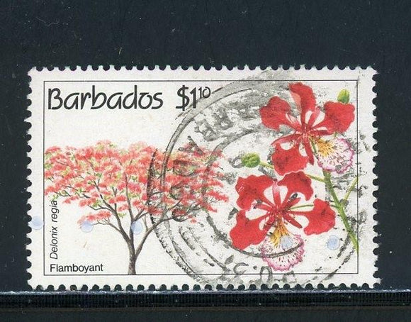 Barbados Scott #825 USED Flowering Trees FLORA $$ 439191