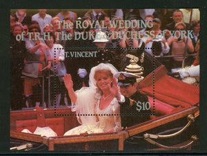 St. Vincent Scott #960 MNH S/S Wedding Duke and Duchess of York CV$5+ 439193