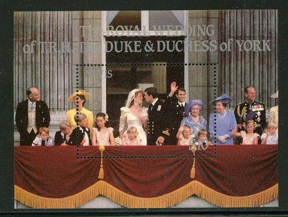 Nevis Scott #500 MNH S/S Wedding Duke and Duchess of York CV$4+ 439195