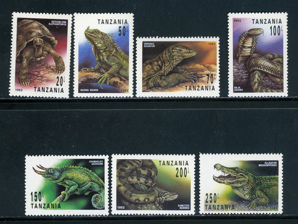Tanzania Scott #1128-1134 MNH Reptiles FAUNA CV$6+ 439200