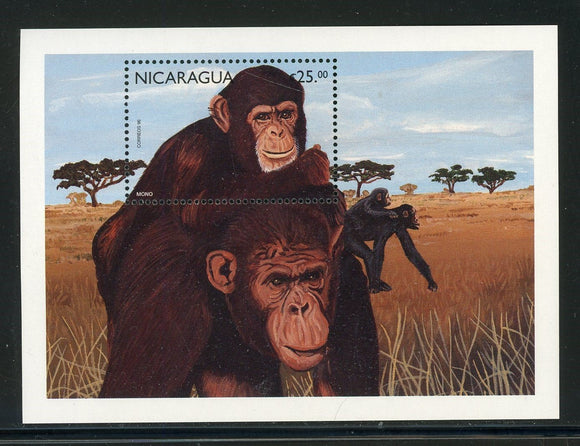 Nicaragua Scott #2212 MNH S/S Chimpanzee FAUNA CV$6+ 439214