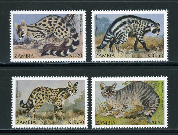 Zambia Scott #519-522 MNH Small Carnivores FAUNA CV$8+ 439223