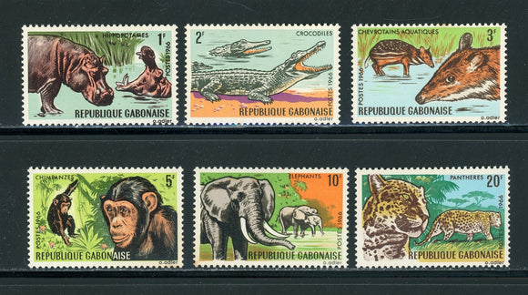 Gabon Scott #203-208 MH African FAUNA Animals CV$6+ 439232