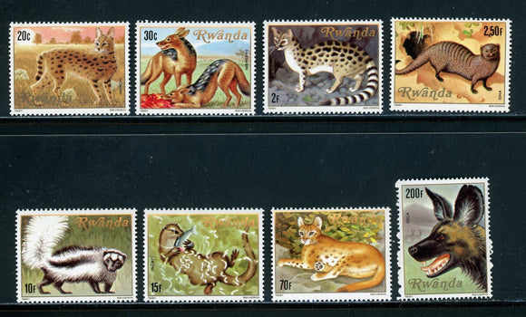 Rwanda Scott #1035-1042 MNH Carnivors Animals FAUNA CV$10+ 439253