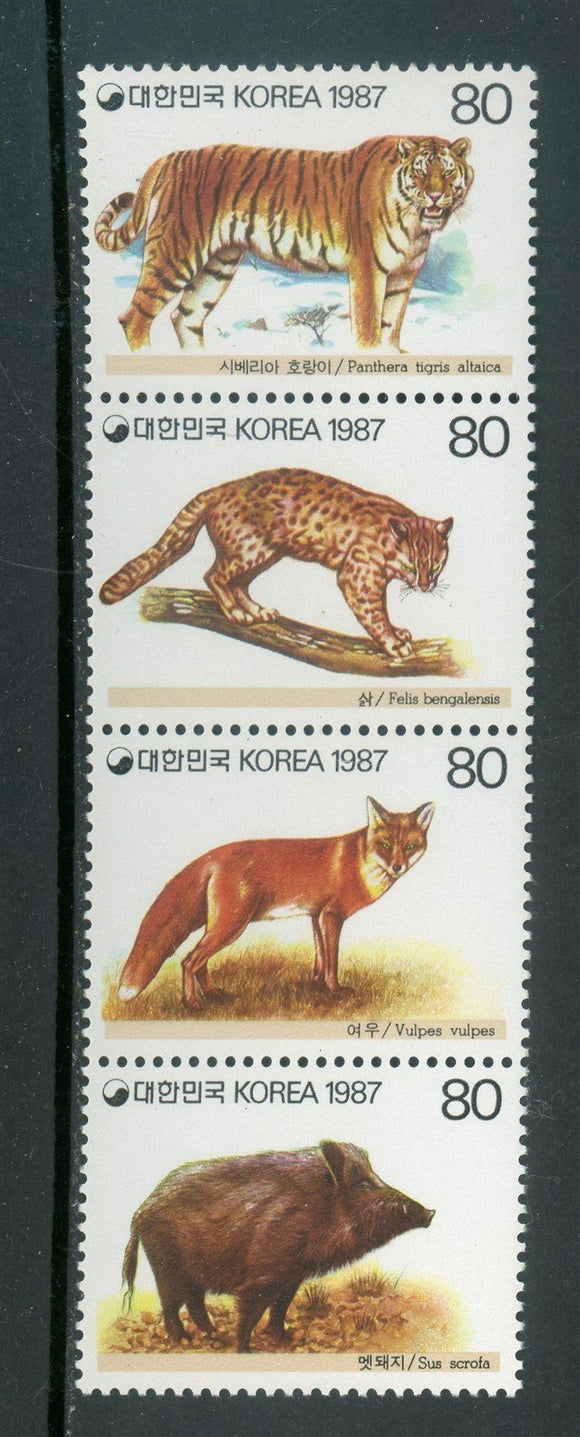 Korea Scott #1485a MNH STRIP Wildlife Conservation FAUNA Animals CV$9+ 439267