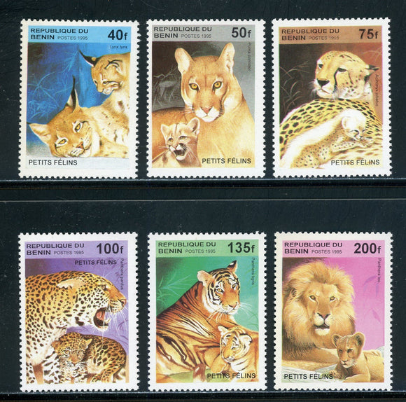 Benin Scott #816-821 MNH Cats FAUNA Animals $$ 439311