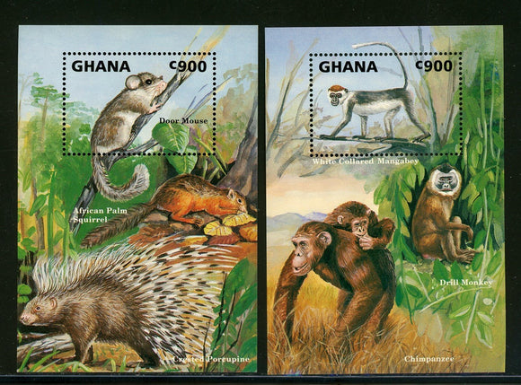 Ghana Scott #1545-1546 MNH S/S Wild Animals FAUNA CV$13+ 439372
