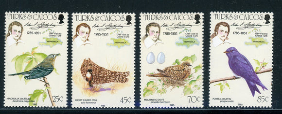Turks & Caicos Scott #651-654 MH Audubon Birth ANN Birds CV$11+ 439391