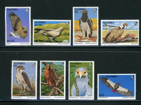 Gambia Scott #1367-1374 MH Birds FAUNA CV$16+ 439393