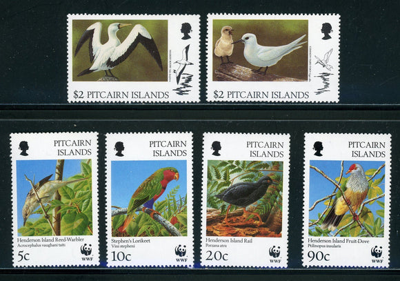Pitcairn Islands Scott #457-462 MNH Birds FAUNA WWF CV$8+ 439394