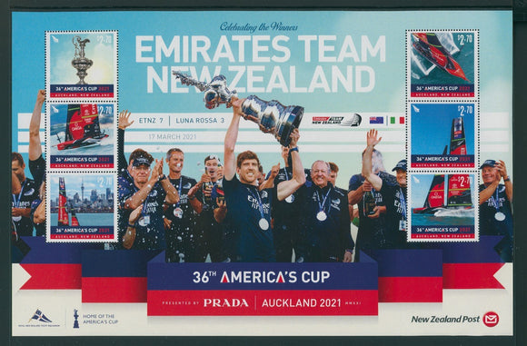 New Zealand Scott #2957 MNH S/S Victory in 36th America's Cup CV$29+