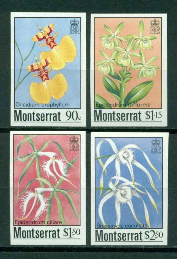Montserrat Scott #554-557 IMPERF MNH Orchids Flowers FLORA $$