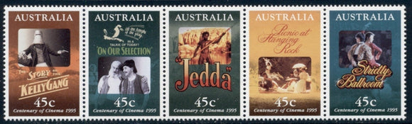 Australia Scott #1445a MNH STRIP Motion Picture Centenary CV$7+