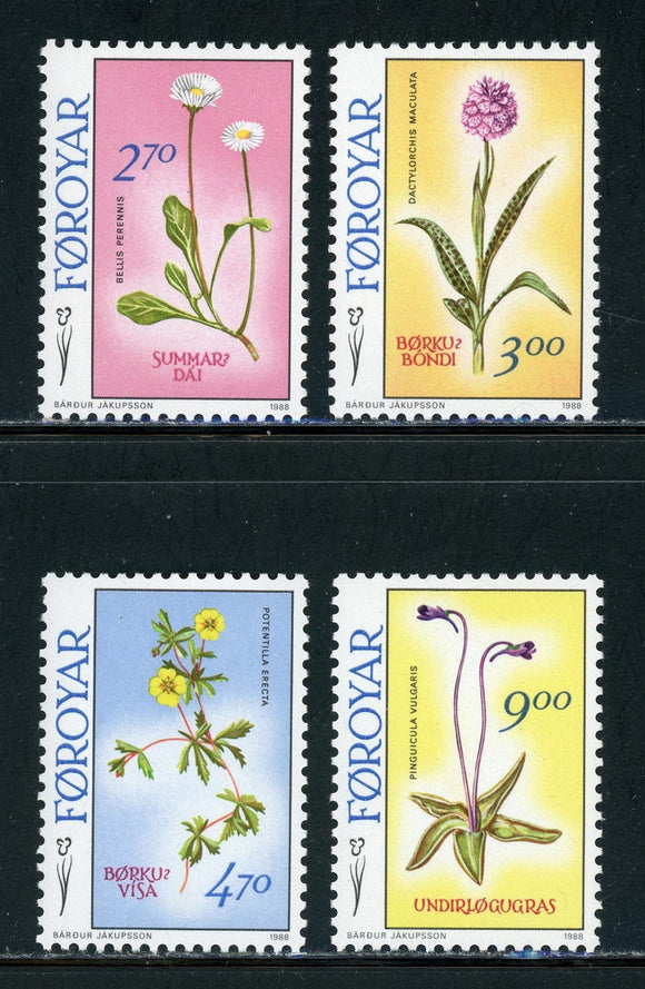 Faroe Islands Scott #169-172 MNH Flowers FLORA CV$6+