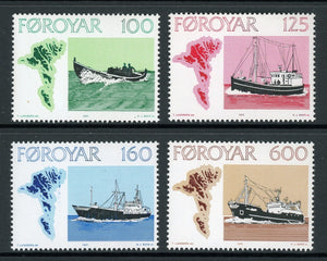 Faroe Islands Scott #24-27 MNH Faroese Fishing Vessels CV$7+
