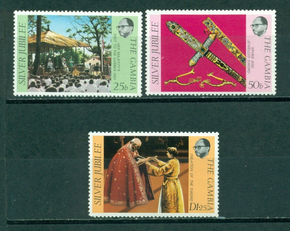 Gambia Scott #345-347 MNH Queen Elizabeth II Silver Jubilee $$